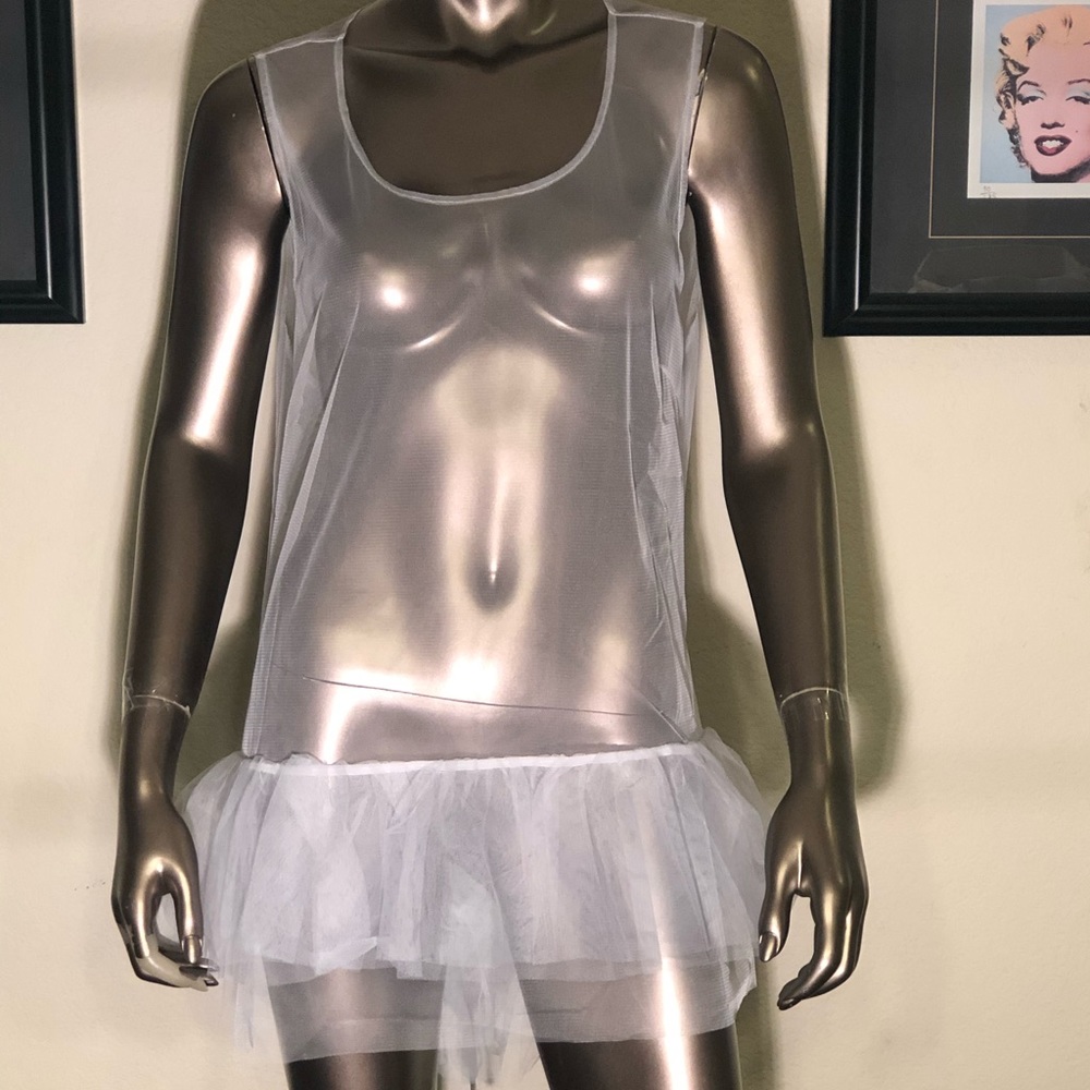 NWT A’Reve White Mesh Shirt/Dress